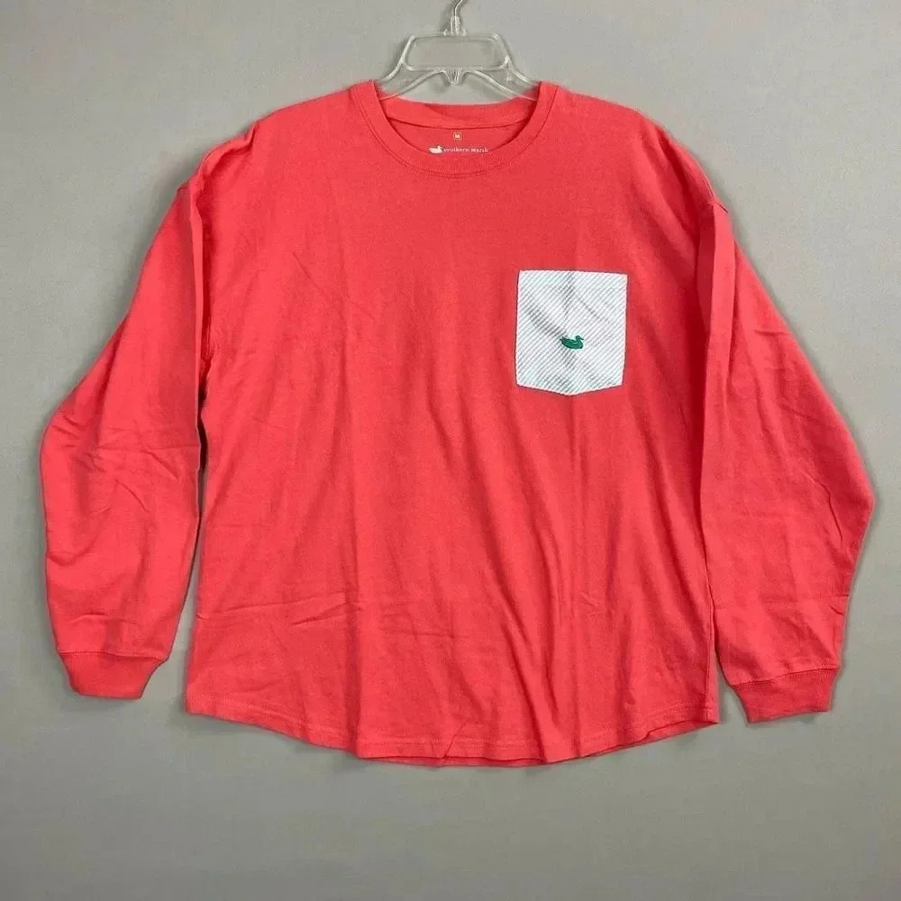 Southern Marsh Original Rebecca Jersey Women’s Long Sleeve T Shirt Neon Coral